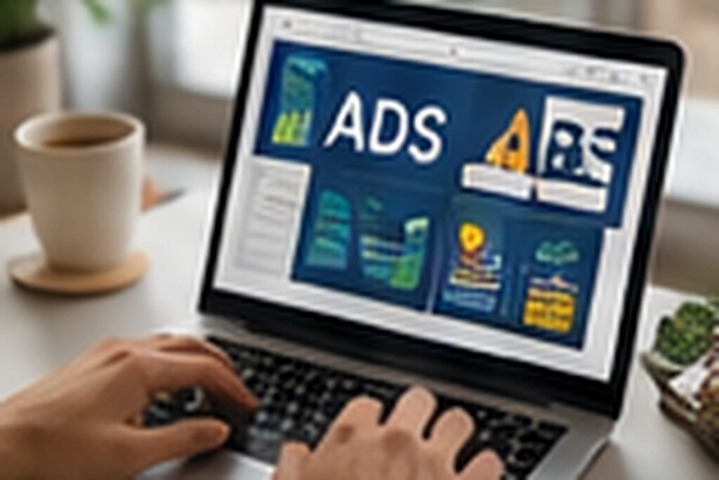 Equipe de marketing analisando campanhas e funil em telas com gráficos discretos, reunião realista em escritório contemporâneo