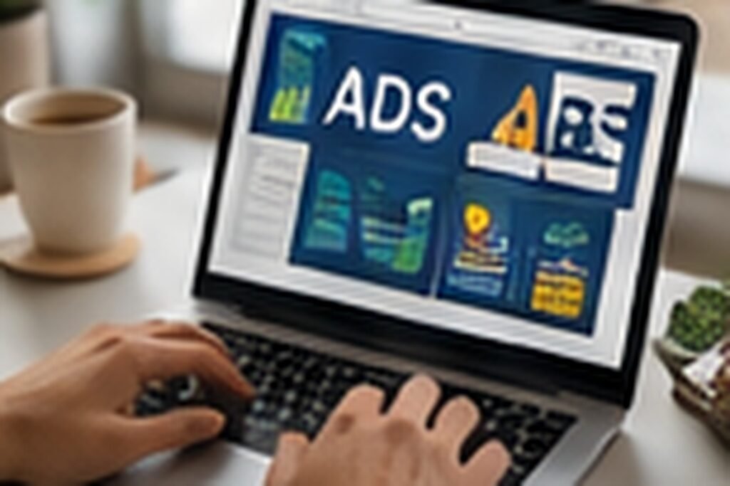 Equipe de marketing analisando campanhas e funil em telas com gráficos discretos, reunião realista em escritório contemporâneo